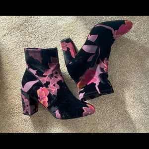 Steve Madden Floral Velvet Booties